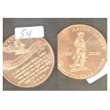 Second Amendment Right to Bear Arms Copper Round