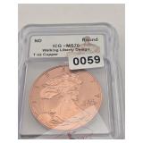 ND ICG-MS70 1 oz Copper Round Design $225