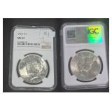 1923 $1 Peace Silver Dollar NGC MS63 Coin