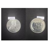 1987 Lincoln Wheat 1 oz Silver Round 999 Fine