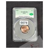 2025 Shield Cent 1C CAC MS65RD Copper Coin