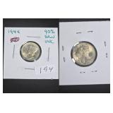 1944 Mercury Dime 90% Silver Uncirculated