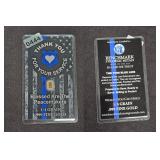 Benchmark Thin Blue Line 1/4 Grain Gold Bar