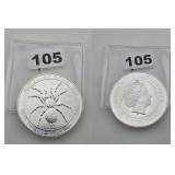 2015 1 oz Australian Funnel-Web Spider Silver