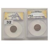 1972 Lincoln Copper Cent Curved Clip ANACS AU55