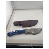 Damascus Steel Tracker Knife Leather Sheath