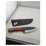 Handmade Custom Rasp Knife with Leather Sheath