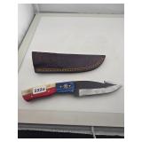 Custom Texas Flag Bone Handle Skinner Knife