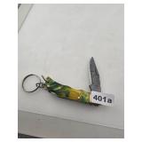 Damascus Steel Folding Keychain Pocket Knife