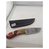 Handmade Damascus Steel Knife Leather Sheath
