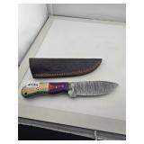 Custom Damascus Steel Fixed Blade Hunting Knife