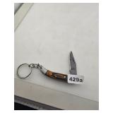Mini Damascus Steel Folding Pocket Knife Keyring