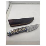 Custom Damascus Steel Fixed Blade Hunting Knife