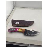 Custom Gut Hook Skinner Knife Leather Sheath