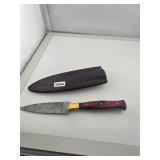 Damascus Steel Fixed Blade Knife With Sheath