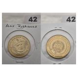 1998 Pinnacle Mint Alex Rodriguez Brass Coin
