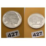 Buffalo Indian Head .999 Fine Silver Round 1oz