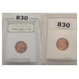 1956 S Lincoln Wheat Cent Copper BU INB Slabbed