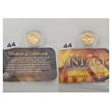 24KT Gold Plated US Buffalo Nickel Coin COA