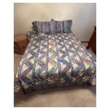 Queen size bed and bedding