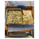 Foreign paper money, and coins