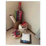 Christmas paper, bows, bags