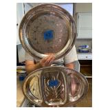 Silver plate, carving tray, and serving tray