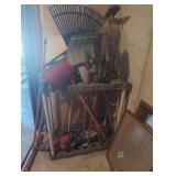 Large selection of garden tools and Stan
