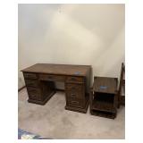 Small desk, printer stand, book shelf