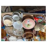Vintage pots, wicker baskets