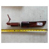 Japanese knife, and leather sheath