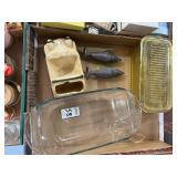 Ceramic planter, salt and pepper shakers, pan