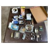 Costume jewelry, serving spoons, Ornaments