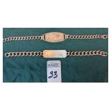 WWII sterling silver name bracelets