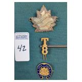 Canadian and British badges and pins