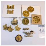Military collar pins, US Forces pendant etc.