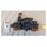 Vintage Hubley cast iron 'Champion' motorcycle