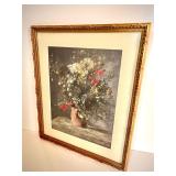 FRAMED FLORAL STILL LIFE PRINT #2 -ORNATE FRAME