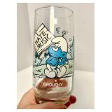 1982 GROUCHY SMURF 'I HATE MUSIC' GLASS