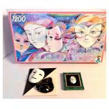 VTG MASQUERADE PUZZLE, CERAMIC DRAMA MASK PLAQUE