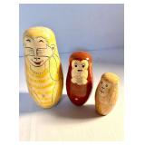 VINTAGE MONKEY NESTING DOLLS- HAND PAINTED