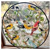 JOAN BAKER DESIGNS HAND-PAINTED GLASS PANEL