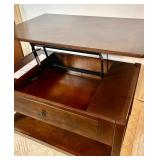 LIFT-TOP WOOD COFFEE TABLE WITH STORAGE