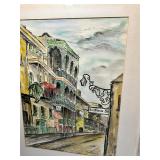 BOURBON ST. WATERCOLOR, FRAMED & SIGNED (WESTFALL)