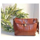 ARMANI GIANFRANCO LEATHER SHOULDER BAG