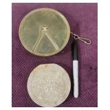 Vtg Alum. Leader Box, Round Shoe Form Utility Box