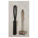 Antique CI Fish Scaler, Vtg Bone Mallet