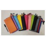 (24) Multi-Colored Zip-up Pouches- Money Bags