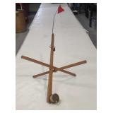 Vtg FishCrafters Wooden Ice Fishing Tip-up