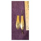 (2) Hammered Brass Fish 3.5' Spoons